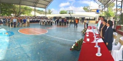 Ceremonia inaugural del "Semillero de Convivencia" en la Escuela Fe y Alegría Las Cumbres de Portoviejo. Manabí, Ecuador.
